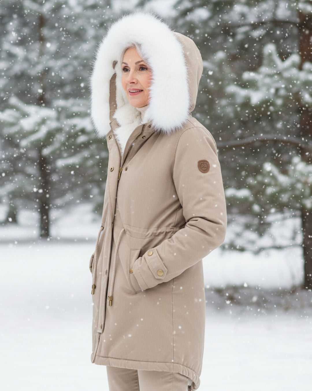 Rina | Parka con Cappuccio Bordato