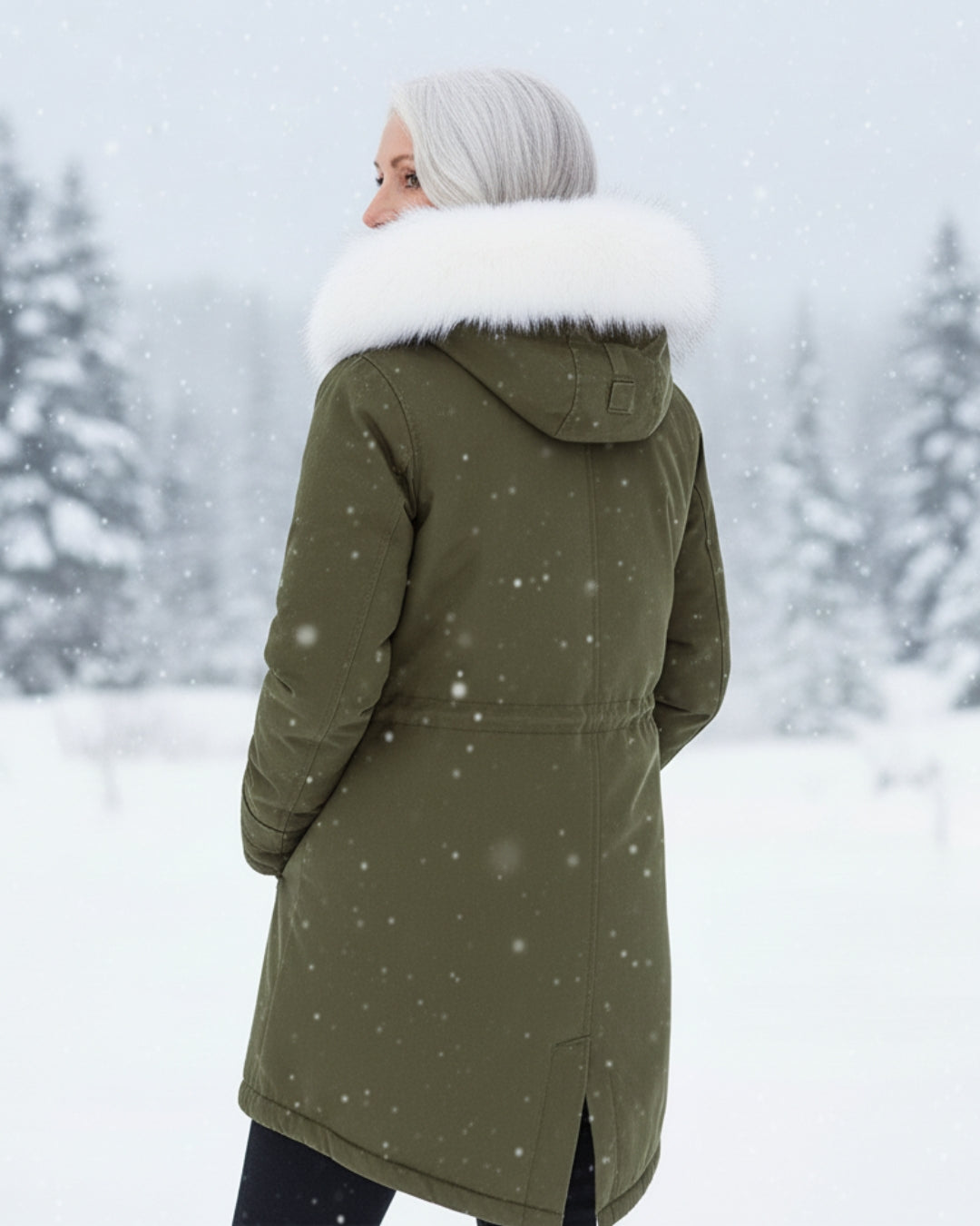 Rina | Parka con Cappuccio Bordato