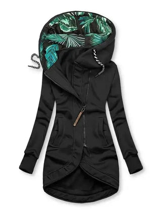 Émilie | Giacca con Cappuccio e Zip, Nero