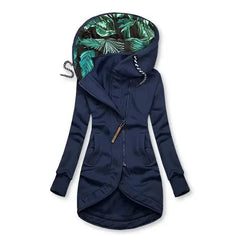 Émilie | Giacca con Cappuccio e Zip, Blu navy