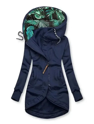 Émilie | Giacca con Cappuccio e Zip, Blu navy