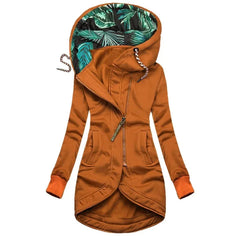 Émilie | Giacca con Cappuccio e Zip, Cognac
