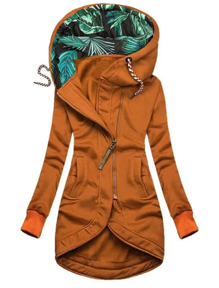 Émilie | Giacca con Cappuccio e Zip, Cognac