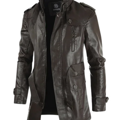 Filippo | Giacca Biker Lunga in Pelle