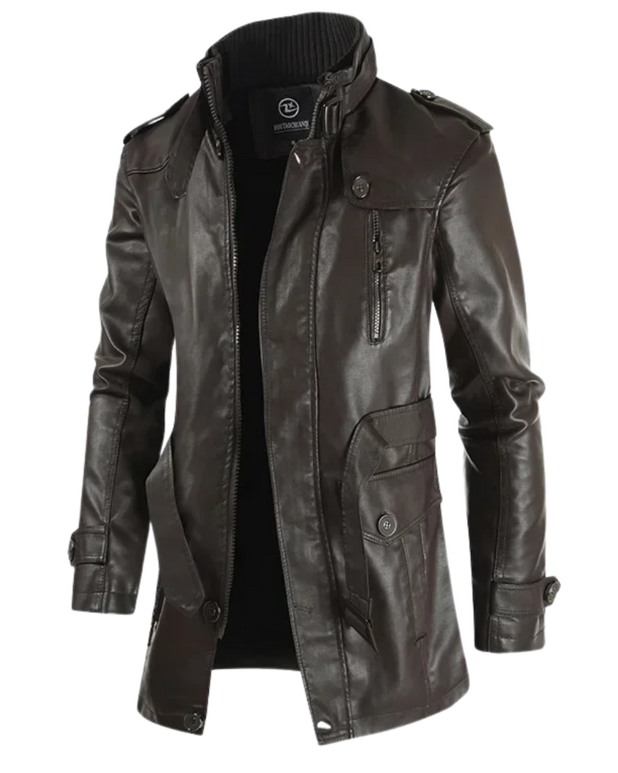 Filippo | Giacca Biker Lunga in Pelle