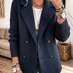 Carla | Blazer Doppiopetto con Maniche in Maglia