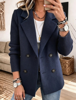 Carla | Blazer Doppiopetto con Maniche in Maglia
