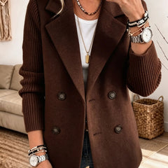 Carla | Blazer Doppiopetto con Maniche in Maglia