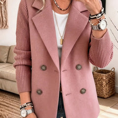 Carla | Blazer Doppiopetto con Maniche in Maglia