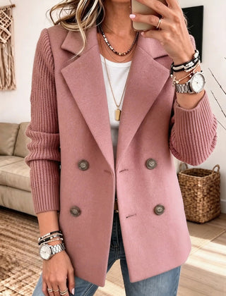 Carla | Blazer Doppiopetto con Maniche in Maglia