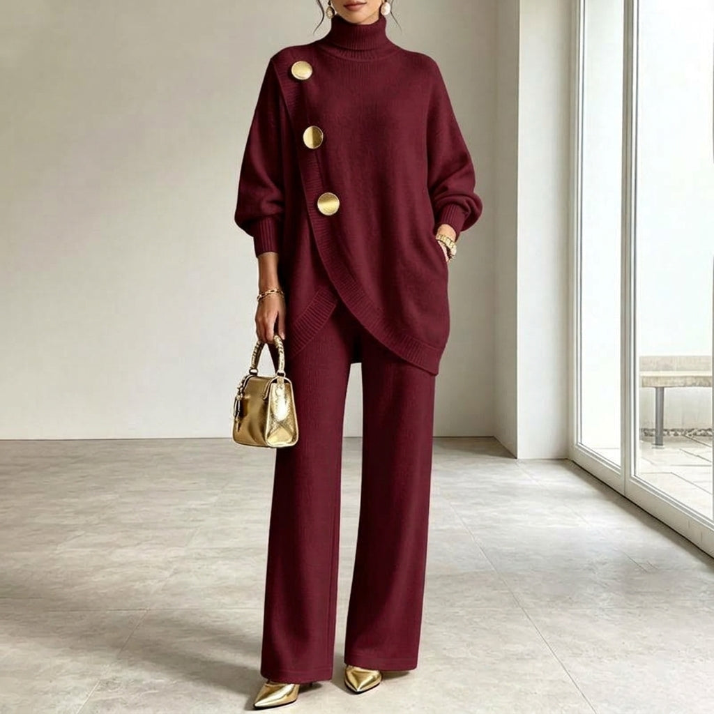 Carolina completo in maglia bordeaux, vista frontale