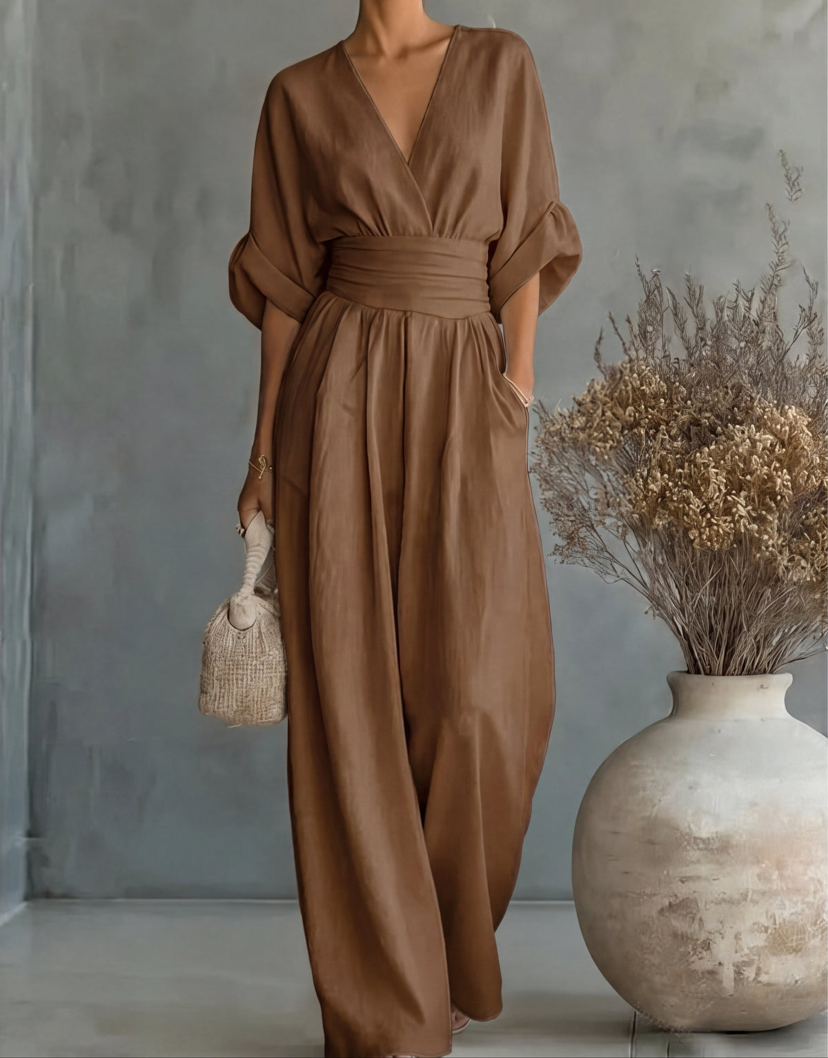Elisa | Jumpsuit Elegante Fluida con Scollo a V