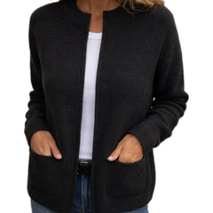 Fiorella | Cardigan con Zip e Tasche