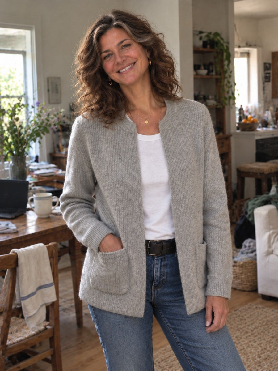 Fiorella | Cardigan Aperto con Tasche | Elena