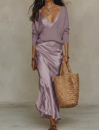 Isaya | Completo Elegante Abito Midi e Maglione