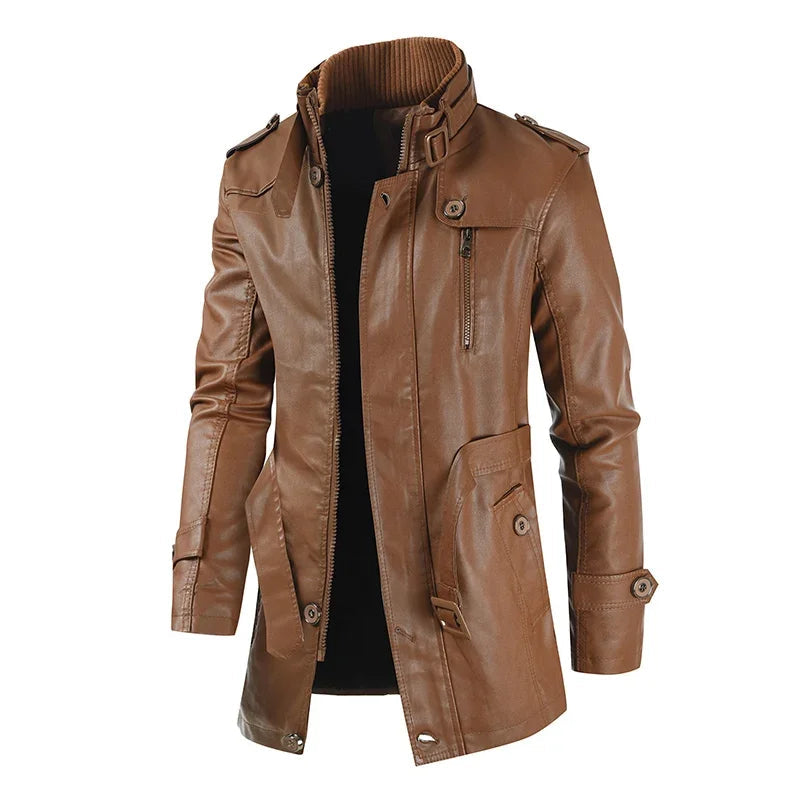 Filippo | Giacca Biker Lunga in Pelle