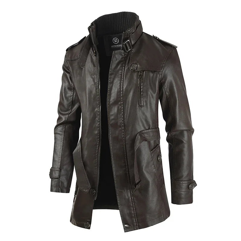 Filippo | Giacca Biker Lunga in Pelle