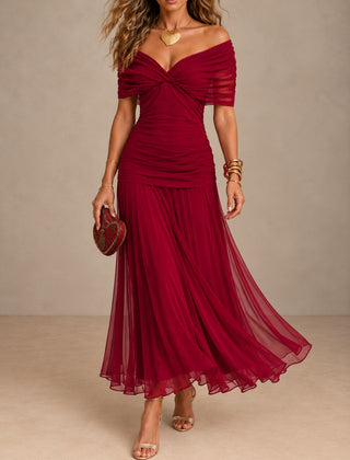 Michela abito lungo a sirena, colore Rosso
