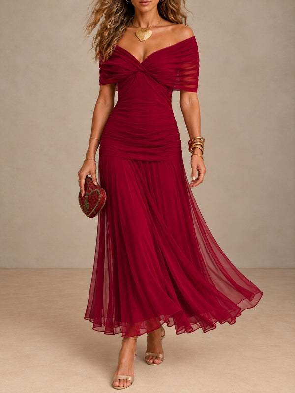 Michela abito lungo a sirena, colore Rosso