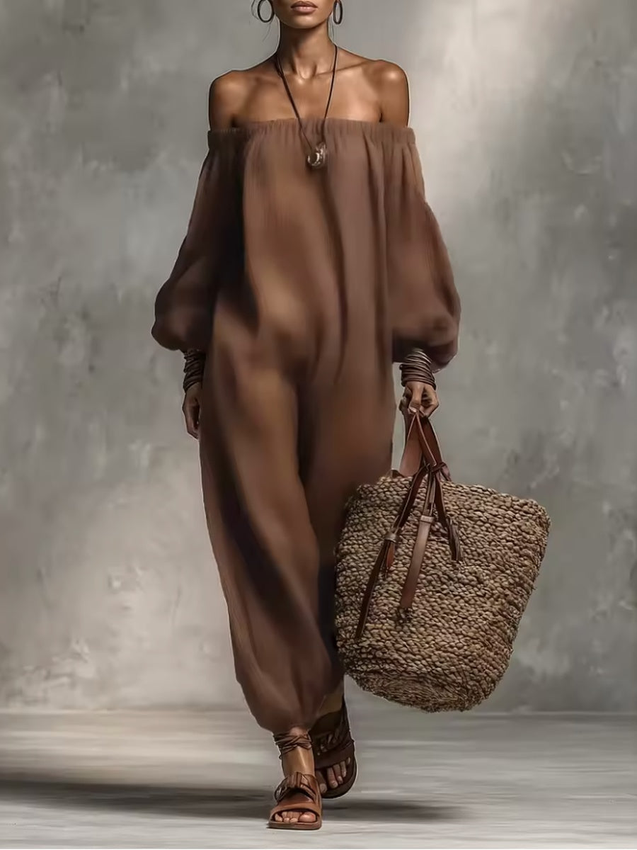 Federica | Jumpsuit Bustier con Maniche Lunghe