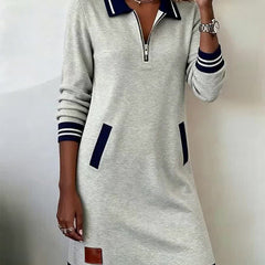 Noelia | Abito Casual a Maniche Lunghe con Zip