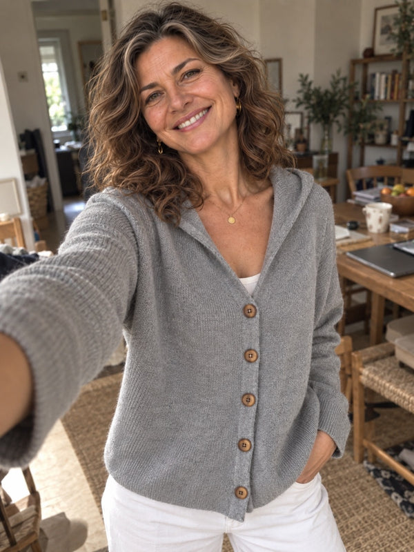 Noemi | Cardigan con Cappuccio Leggero | Elena